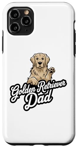 Hülle für iPhone 11 Pro Max Vintage Golden Retriever Papa Herrchen Hund Dad von Retro Golden Retriever Papa Daddy Dad Herren