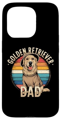 Hülle für iPhone 15 Pro Vintage Golden Retriever Papa Herrchen Hund Dad von Retro Golden Retriever Papa Daddy Dad Herren