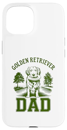 Hülle für iPhone 15 Vintage Golden Retriever Papa Herrchen Hund Dad von Retro Golden Retriever Papa Daddy Dad Herren