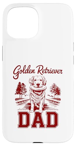 Hülle für iPhone 15 Vintage Golden Retriever Papa Herrchen Hund Dad von Retro Golden Retriever Papa Daddy Dad Herren