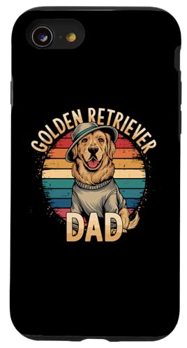 Hülle für iPhone SE (2020) / 7 / 8 Vintage Golden Retriever Papa Herrchen Hund Dad von Retro Golden Retriever Papa Daddy Dad Herren