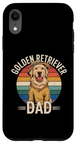 Hülle für iPhone XR Vintage Golden Retriever Papa Herrchen Hund Dad von Retro Golden Retriever Papa Daddy Dad Herren