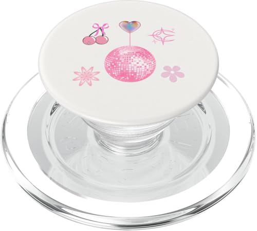 Discokugel Cherry Floral Bows Girly Aesthetic PopSockets PopGrip für MagSafe von Retro Graphics