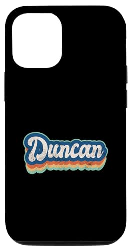 Hülle für iPhone 12/12 Pro Duncan Vorname Boy Vintage Style 70er 80er Jahre Personalisiert von Retro Groovy Name Fathers Day outfit For Men