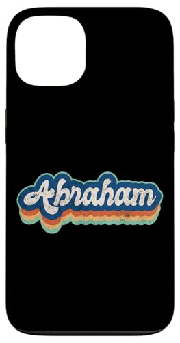 Hülle für iPhone 13 Abraham Vorname Boy Vintage Style 70er 80er Jahre Personalisiert von Retro Groovy Name Fathers Day outfit For Men