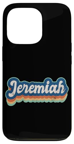 Hülle für iPhone 13 Pro Jeremiah Vorname Boy Vintage Style 70er 80er Jahre Personalisiert von Retro Groovy Name Fathers Day outfit For Men