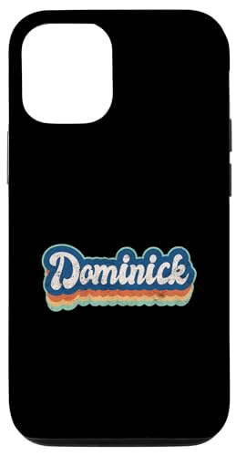 Hülle für iPhone 14 Dominick Vorname Junge Vintage Stil 70er 80er Jahre Personalisiert von Retro Groovy Name Fathers Day outfit For Men