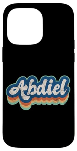 Hülle für iPhone 14 Pro Max Abdiel Vorname Junge Vintage Stil 70er 80er Jahre Personalisiert von Retro Groovy Name Fathers Day outfit For Men