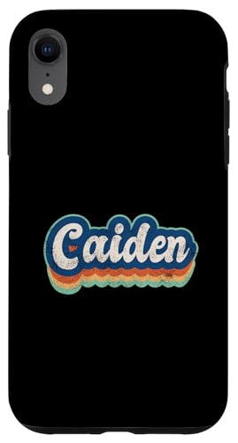 Hülle für iPhone XR Kaiden Vorname Junge Vintage Stil 70er 80er Jahre Personalisiert von Retro Groovy Name Fathers Day outfit For Men