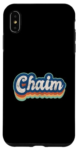 Hülle für iPhone XS Max Chaim Vorname Boy Vintage Style 70er 80er Jahre Personalisiert von Retro Groovy Name Fathers Day outfit For Men