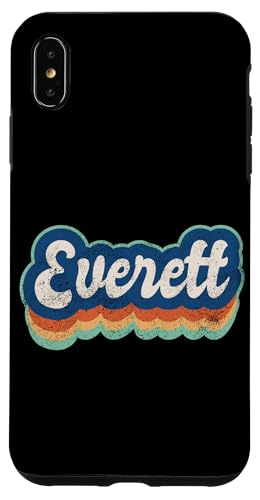 Hülle für iPhone XS Max Everett Vorname Junge Vintage Stil 70er 80er Jahre Personalisiert von Retro Groovy Name Fathers Day outfit For Men