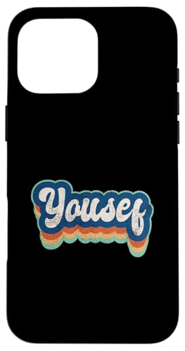 Yousef Vorname Junge Vintage Stil 70er 80er Jahre Personalisiert Hülle für iPhone 16 Pro Max von Retro Groovy Name Fathers Day outfit For Men