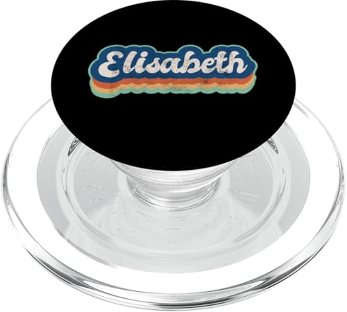 Elisabeth Vorname Mädchen Vintage Stil 70er 80er Jahre Personalisiert PopSockets PopGrip für MagSafe von Retro Groovy Name Mothers Day outfit For Women