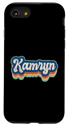 Kamryn Vorname Mädchen Vintage Stil 70er 80er Jahre Personalisiert Hülle für iPhone SE (2020) / 7 / 8 von Retro Groovy Name Mothers Day outfit For Women