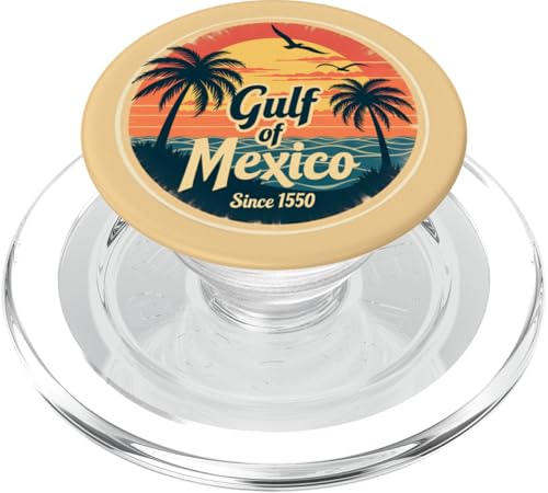 Golf von Mexiko seit 1550 Retro Vintage Beach PopSockets PopGrip für MagSafe von Retro Gulf of Mexico Sunset Beach Palm Trees Retro