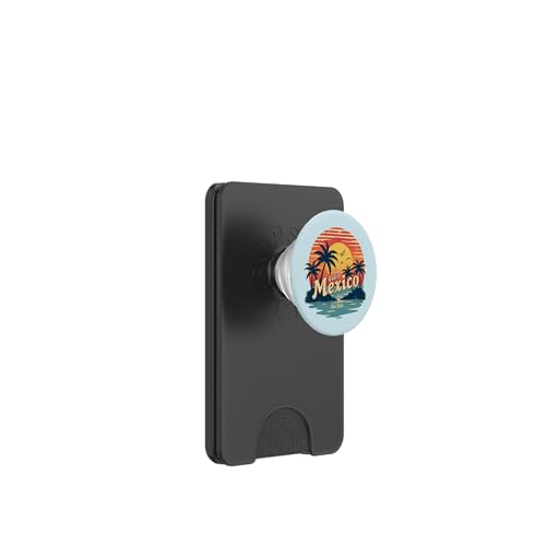 Vintage Golf von Mexiko Sonnenuntergang Strand Palmen Retro PopSockets PopWallet für MagSafe von Retro Gulf of Mexico Sunset Beach Palm Trees Retro