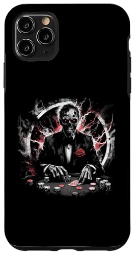 Hülle für iPhone 11 Pro Max Zombie spielt Poker - Gruseliger Poker-Halloween-Liebhaber von Retro Halloween Apparel Gifts