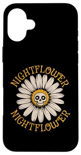 Hülle für iPhone 16 Plus Nightflower Skull - Gruselige Sonnenblume Halloween Liebhaber von Retro Halloween Apparel Gifts