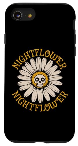 Hülle für iPhone SE (2020) / 7 / 8 Nightflower Skull - Gruselige Sonnenblume Halloween Liebhaber von Retro Halloween Apparel Gifts