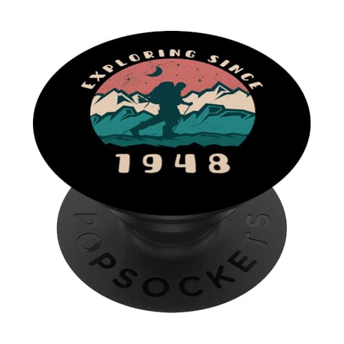 Seit 1948 auf Entdeckungsreise — Liebhaber von Vintage-Geburtstagswandern PopSockets mit austauschbarem PopGrip von Retro Hiking Apparel Birthday Gifts