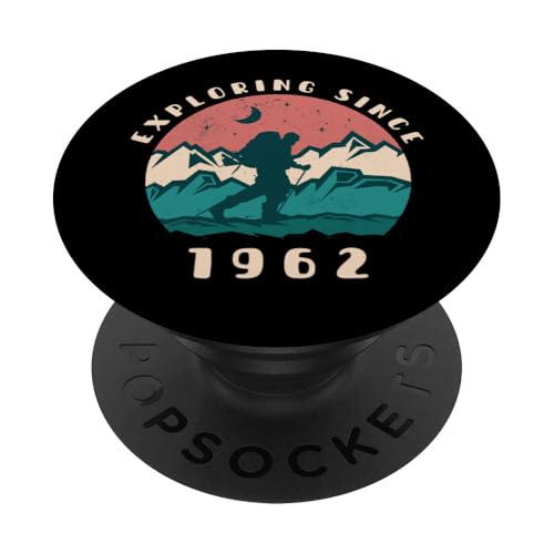 Seit 1962 auf Entdeckungsreise — Liebhaber von Vintage-Geburtstagswandern PopSockets mit austauschbarem PopGrip von Retro Hiking Apparel Birthday Gifts