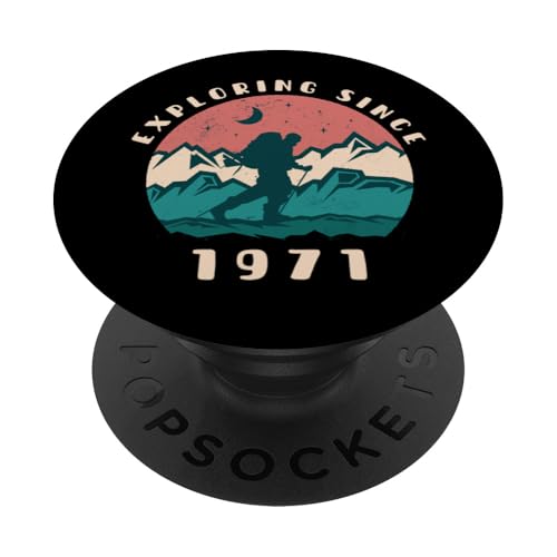 Seit 1971 auf Entdeckungsreise — Liebhaber von Vintage-Geburtstagswandern PopSockets mit austauschbarem PopGrip von Retro Hiking Apparel Birthday Gifts