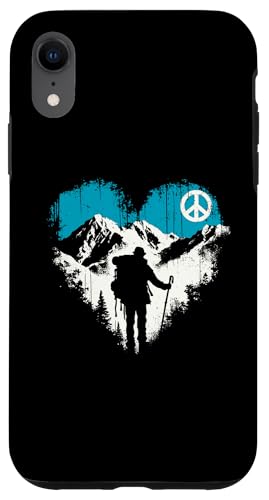 Hülle für iPhone XR Peace Love Hiking — Bergliebhaber im Vintage-Stil von Retro Hiking Apparel Gifts