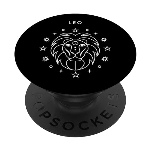 Leo der Löwe - Minimalistische Sternzeichen-Grafik PopSockets Klebender PopGrip von Retro Horoscope Astrology Zodiac Apparel Gifts