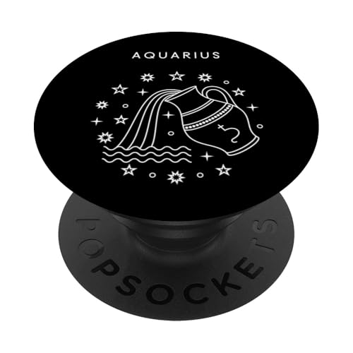 Wassermann der Wasserträger - Minimalistische Sternzeichen-Grafik PopSockets Klebender PopGrip von Retro Horoscope Astrology Zodiac Apparel Gifts