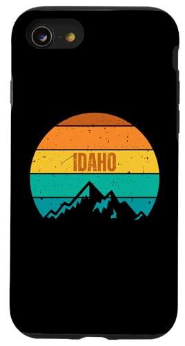 Hülle für iPhone SE (2020) / 7 / 8 Berge im Retro-Stil bei Sonnenuntergang in Idaho von Retro Idaho Vintage Sunset Mountains