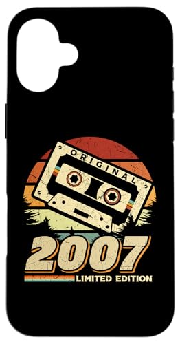 Hülle für iPhone 16 Plus Jahrgang 2007 Retro Geburtstagsshirt zum 18. Geburtstag von Retro Jahrgang Geburtstag Geschenk Coole Kassette