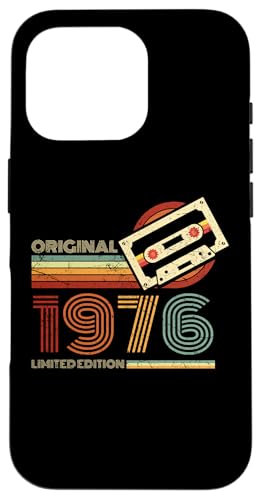 Hülle für iPhone 16 Pro Jahrgang 1976 Retro Geburtstagsshirt zum 49. Geburtstag von Retro Jahrgang Geburtstag Geschenk Coole Kassette