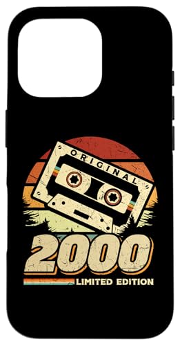 Hülle für iPhone 16 Pro Jahrgang 2000 Retro Geburtstagsshirt zum 25. Geburtstag von Retro Jahrgang Geburtstag Geschenk Coole Kassette