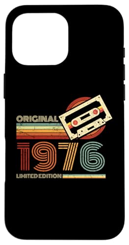 Hülle für iPhone 16 Pro Max Jahrgang 1976 Retro Geburtstagsshirt zum 49. Geburtstag von Retro Jahrgang Geburtstag Geschenk Coole Kassette