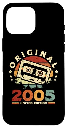 Hülle für iPhone 16 Pro Max Jahrgang 2005 Retro Geburtstagsshirt zum 20. Geburtstag von Retro Jahrgang Geburtstag Geschenk Coole Kassette