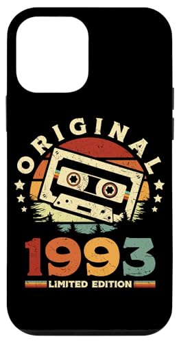 Hülle für iPhone 12 mini Jahrgang 1993 Retro Geburtstagsshirt zum 32. Geburtstag von Retro Jahrgang Geburtstag Geschenk Lustig Kassette