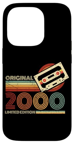 Hülle für iPhone 14 Pro Jahrgang 2000 Retro Geburtstagsshirt zum 25. Geburtstag von Retro Jahrgang Geburtstag Geschenk Lustig Kassette