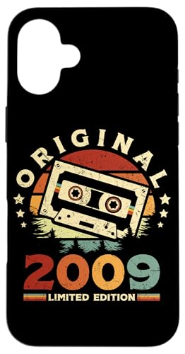 Hülle für iPhone 16 Plus Jahrgang 2009 Retro Geburtstagsshirt zum 16. Geburtstag von Retro Jahrgang Geburtstag Geschenk Lustig Kassette