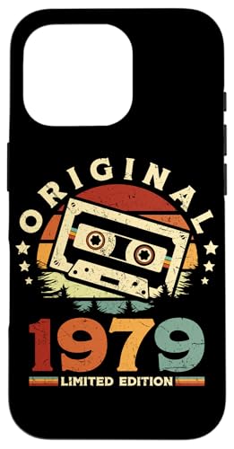 Hülle für iPhone 16 Pro Jahrgang 1979 Retro Geburtstagsshirt zum 46. Geburtstag von Retro Jahrgang Geburtstag Geschenk Lustig Kassette