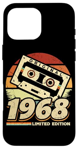 Hülle für iPhone 16 Pro Max Jahrgang 1968 Retro Geburtstagsshirt zum 57. Geburtstag von Retro Jahrgang Geburtstag Geschenk Lustig Kassette