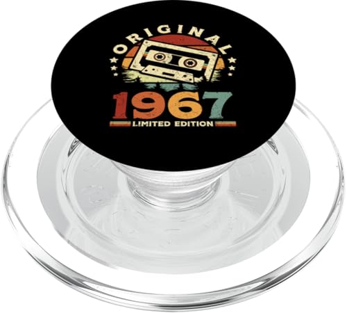 Jahrgang 1967 Retro Geburtstagsshirt zum 58. Geburtstag PopSockets PopGrip für MagSafe von Retro Jahrgang Geburtstag Geschenk Lustig Kassette