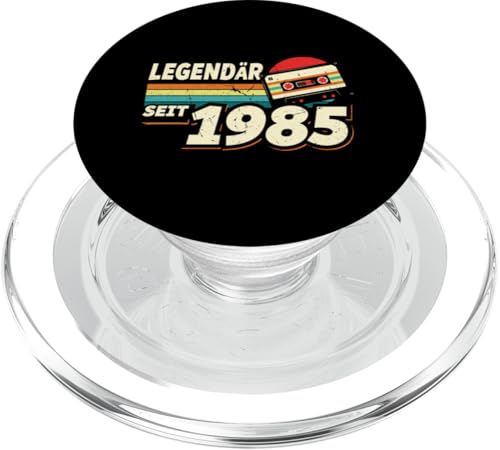 Jahrgang 1985 Retro Geburtstagsshirt zum 40. Geburtstag PopSockets PopGrip für MagSafe von Retro Jahrgang Geburtstag Geschenk Sunset Kassette