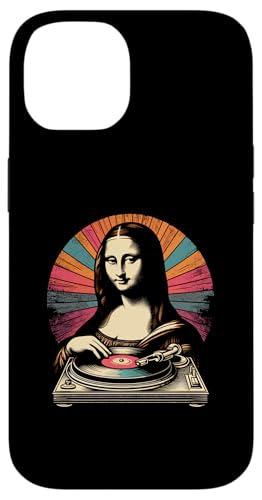 Mona Lisa DJ Plattenspieler - Lustiger Vintage DJing Musikliebhaber Hülle für iPhone 14 von Retro Mona Lisa DJ Gifts