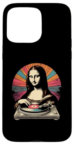 Mona Lisa DJ Plattenspieler - Lustiger Vintage DJing Musikliebhaber Hülle für iPhone 15 Pro Max von Retro Mona Lisa DJ Gifts