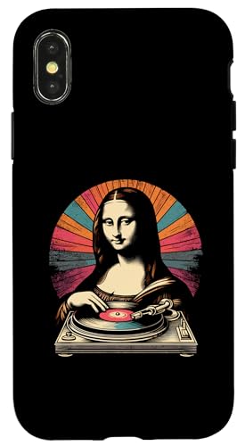 Mona Lisa DJ Plattenspieler - Lustiger Vintage DJing Musikliebhaber Hülle für iPhone X/XS von Retro Mona Lisa DJ Gifts