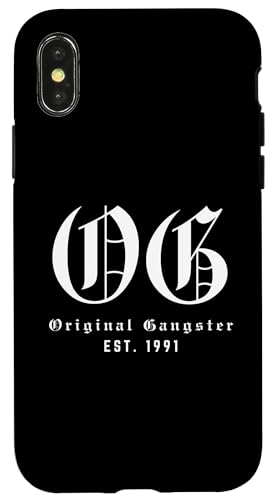 Hülle für iPhone X/XS OG Est. 1991 - Vintage Original Gangster Geburtstag von Retro Original Gangster Birth Year Apparel Gifts