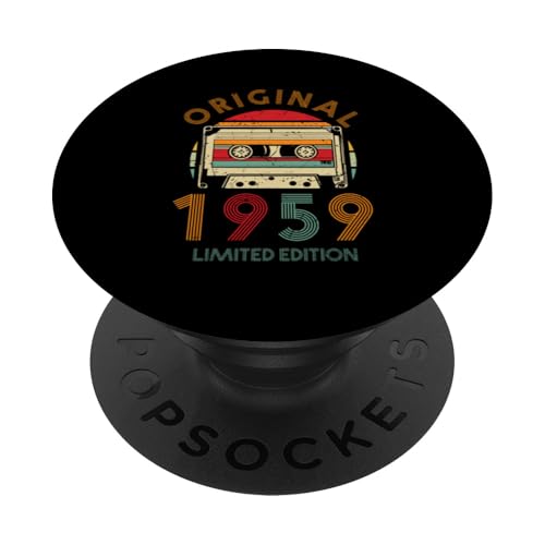 66.Geburtstag Original Männer Frauen Vintage Jahrgang 1959 PopSockets Klebender PopGrip von Retro Original Jahrgang Geschenke Geburtstag 2025