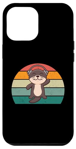 Hülle für iPhone 14 Pro Max Niedlicher Otter mit Kopfhörern – Retro, lustiger Otter-Liebhaber von Retro Otter Apparel Gifts