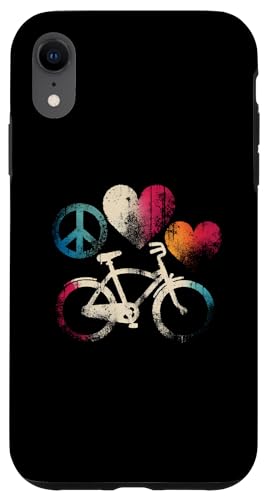 Hülle für iPhone XR Peace Love And Cycling – Vintage Peace Symbol Biking Lover von Retro Peace Love And Apparel Gifts