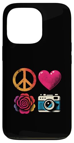 Peace Love And Camera - Vintage Peace Symbol Fotografie Hülle für iPhone 13 Pro von Retro Peace Love And Apparel Gifts